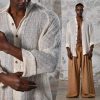 White Boho Funky Organic Cotton Shirt Hand Woven
